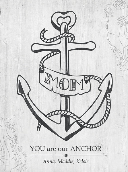 Closer view of the Mom You Are Our Anchor print