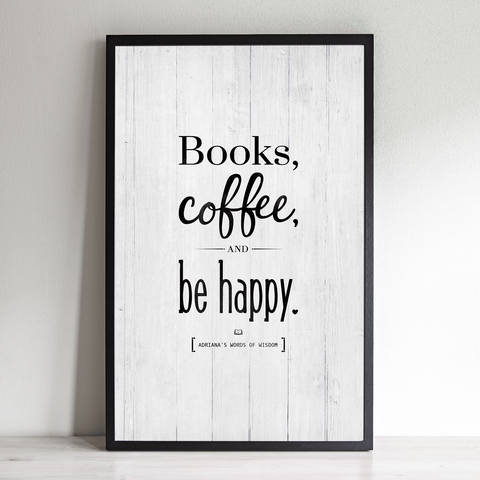 Books, Coffee Personalized Print