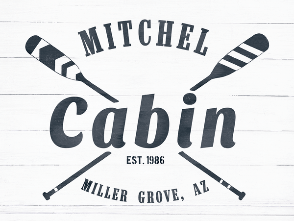 close up look at the Cabin personalized Print