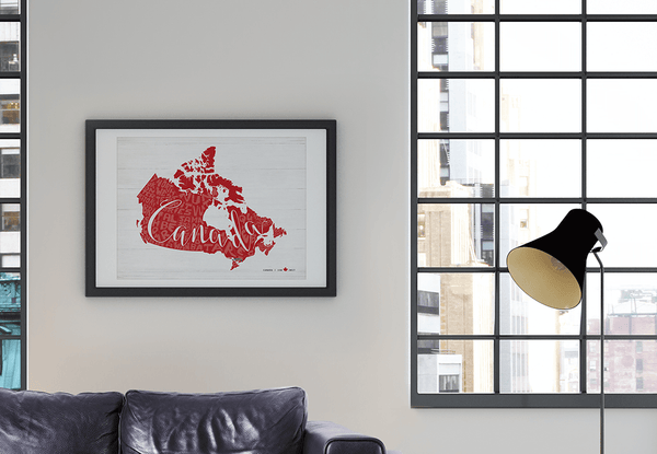 Any Place Canada - a personalized print, special edition for Canada's 150th birthday - in a stylish Toronto loft