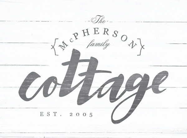 Detailed view of the Cottage print in a rustic farmhouse style.