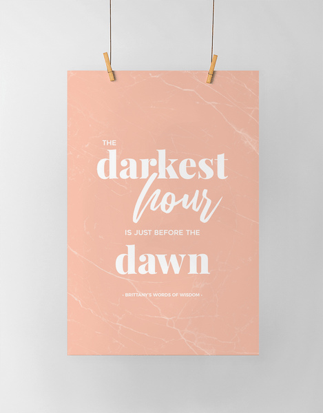 Dawn personalized print in blush marble