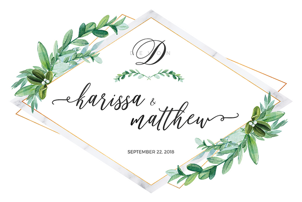preview of the Greenery Marble personalized print