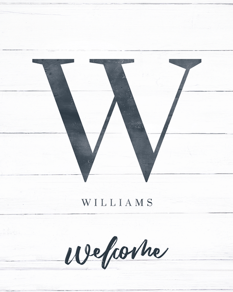 close up of the Initial Welcome Personalized Print
