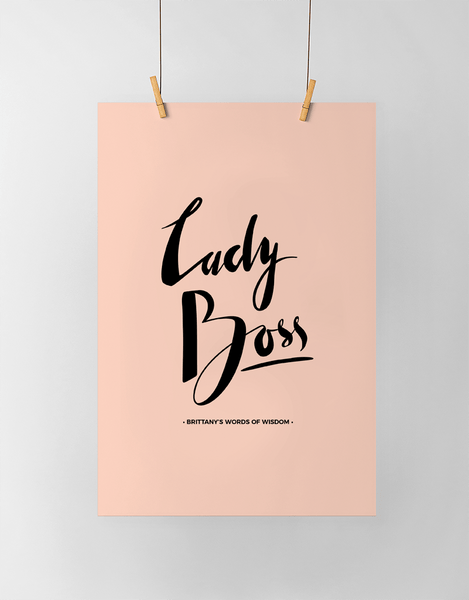 Lady Boss Personalized Print in black and blush