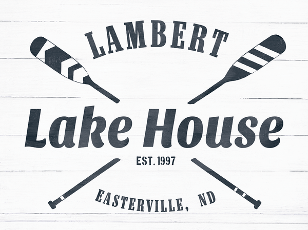 close up look at the Lake House personalized print