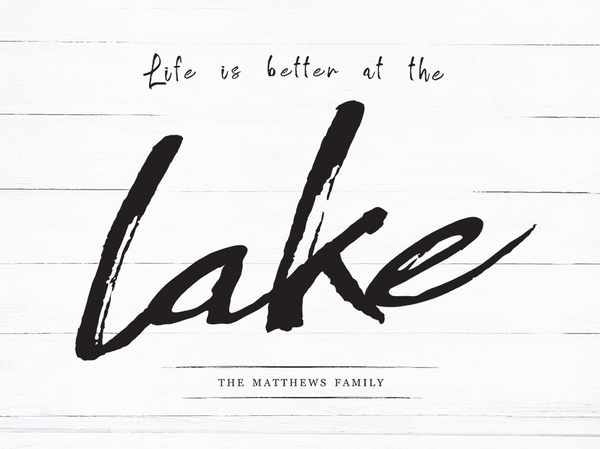 Close up look at the Life At The Lake personalized print