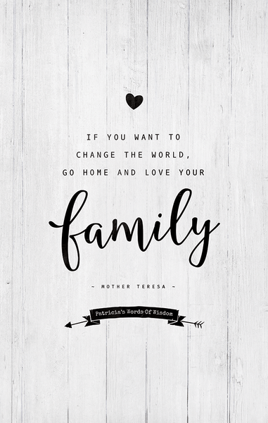 close up of the Love Your Family personalized print