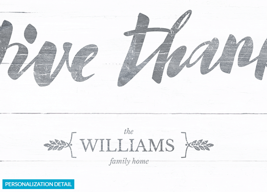 Detail preview of the personalization on the Give Thanks print