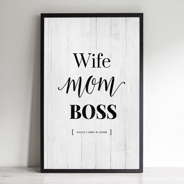 Wife Mom Boss personalized print