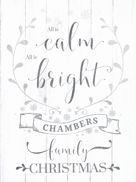 close up of the All Is Calm personalized print