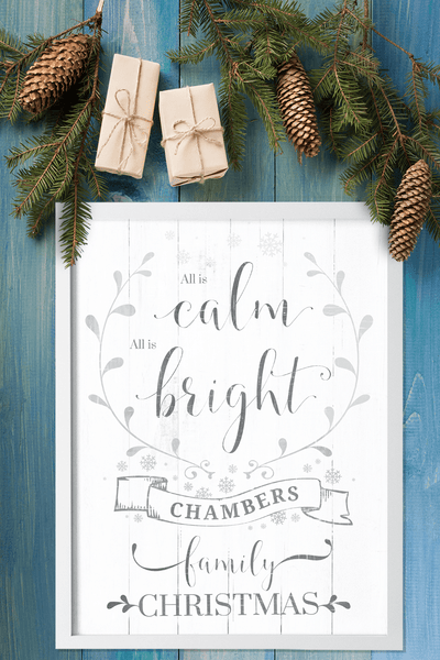 framed All is calm personalized print