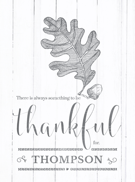close up view of the Always Thankful personalized print
