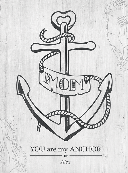Closer view of the Mom You Are My Anchor print