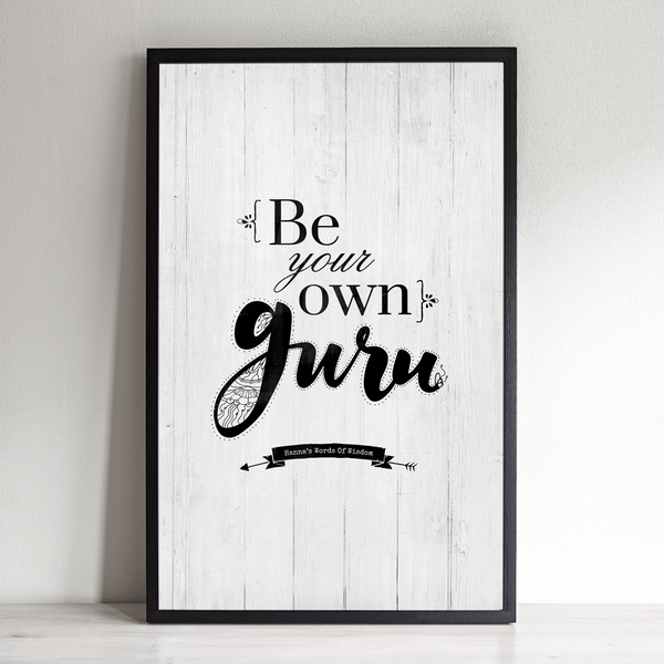 Be Your Own Guru inspirational and yoga themed personalized print