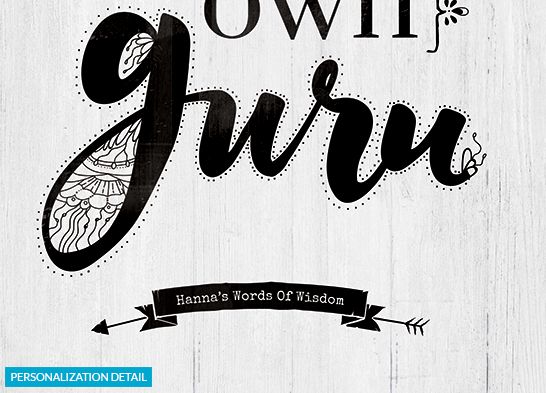 Detail preview of the personalization on the Be Your Own Guru print