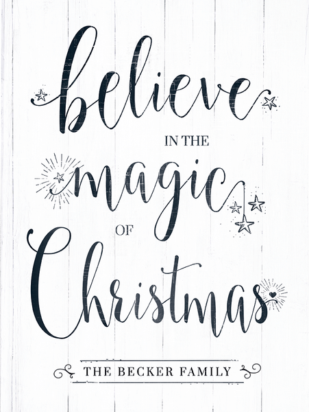 close up look at the Believe Personalized Print