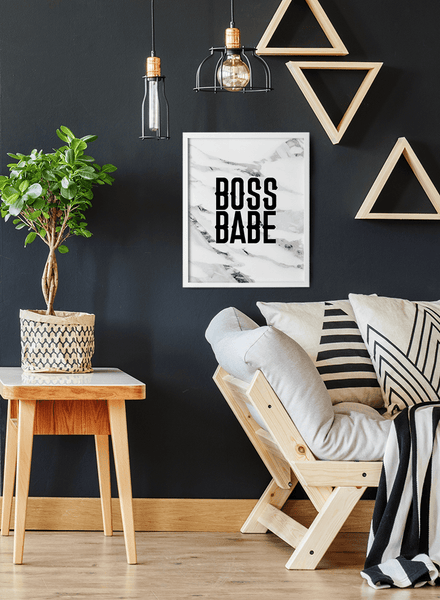 Boss Babe print in a modern room