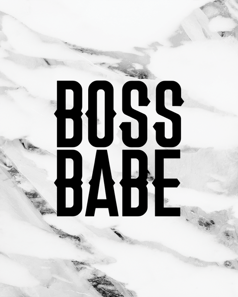 Close up of the Boss Babe print
