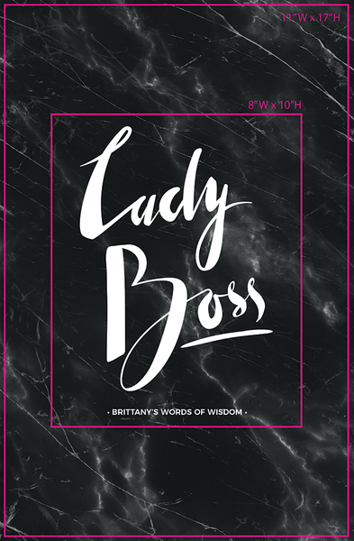 preview of the frame sizes availability for the Lady Boss Personalized Print