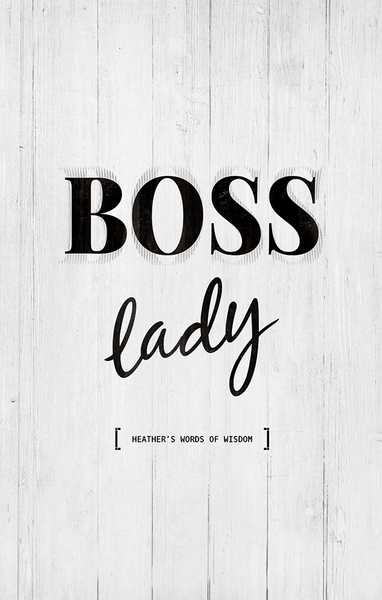 closer view at the Boss Lady personalized print