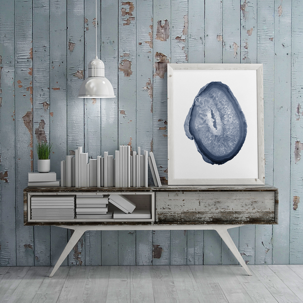 vintage room with with calm serenity poster of agat crystal