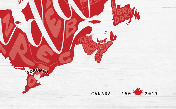 detail of the Any Place Canada personalized print