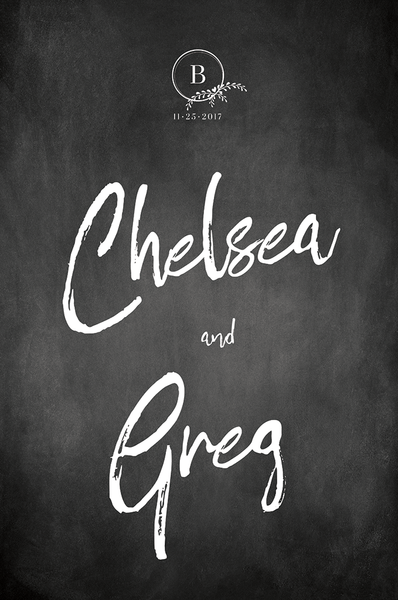 close up of the Crest & Brush On Chalkboard Personalized Print