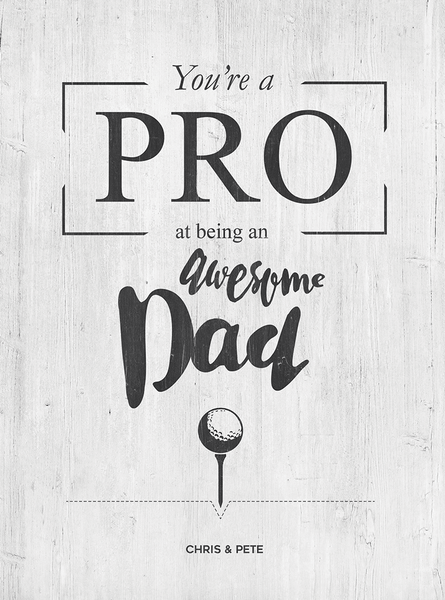 Close up view of You're A Pro print and personalization