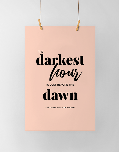 Dawn personalized print in blush and black