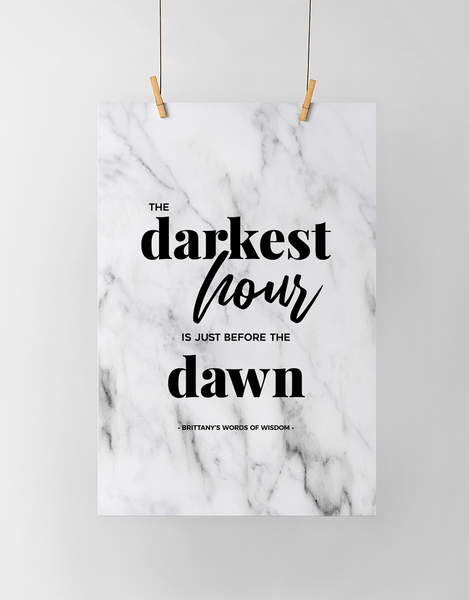 Dawn personalized print in classic marble