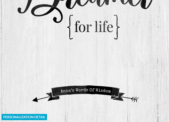 Detail preview of the personalization on the Dreamer For Life print