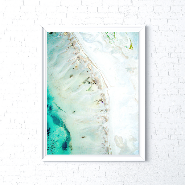 Ebb print in a white frame