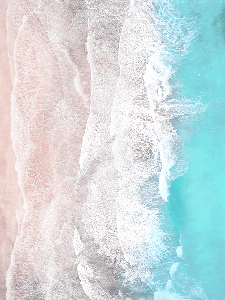 Expansion - an aerial beach photo in subtle aqua and sand tones