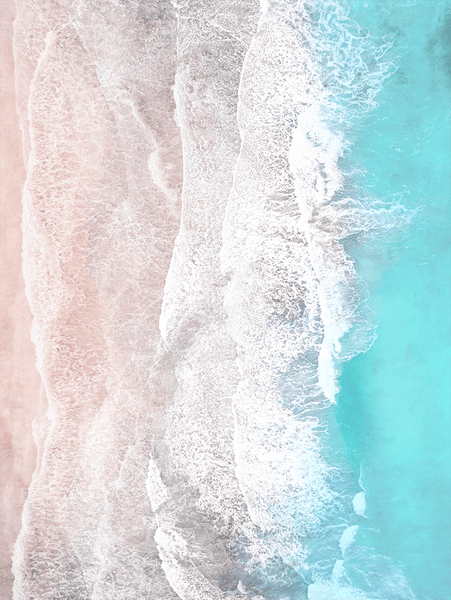 Expansion - an aerial beach photo in subtle aqua and sand tones