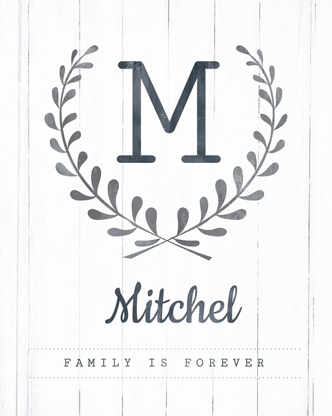Close up look at the Family Is Forever personalized print