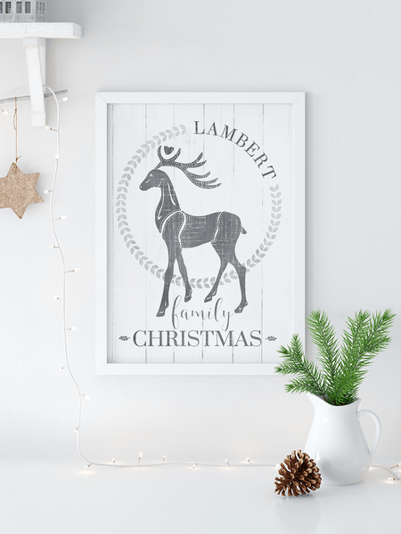 Family Christmas Personalized Print in a modern farmhouse room