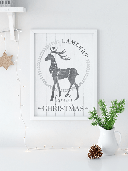 Family Christmas Personalized Print in a modern farmhouse room