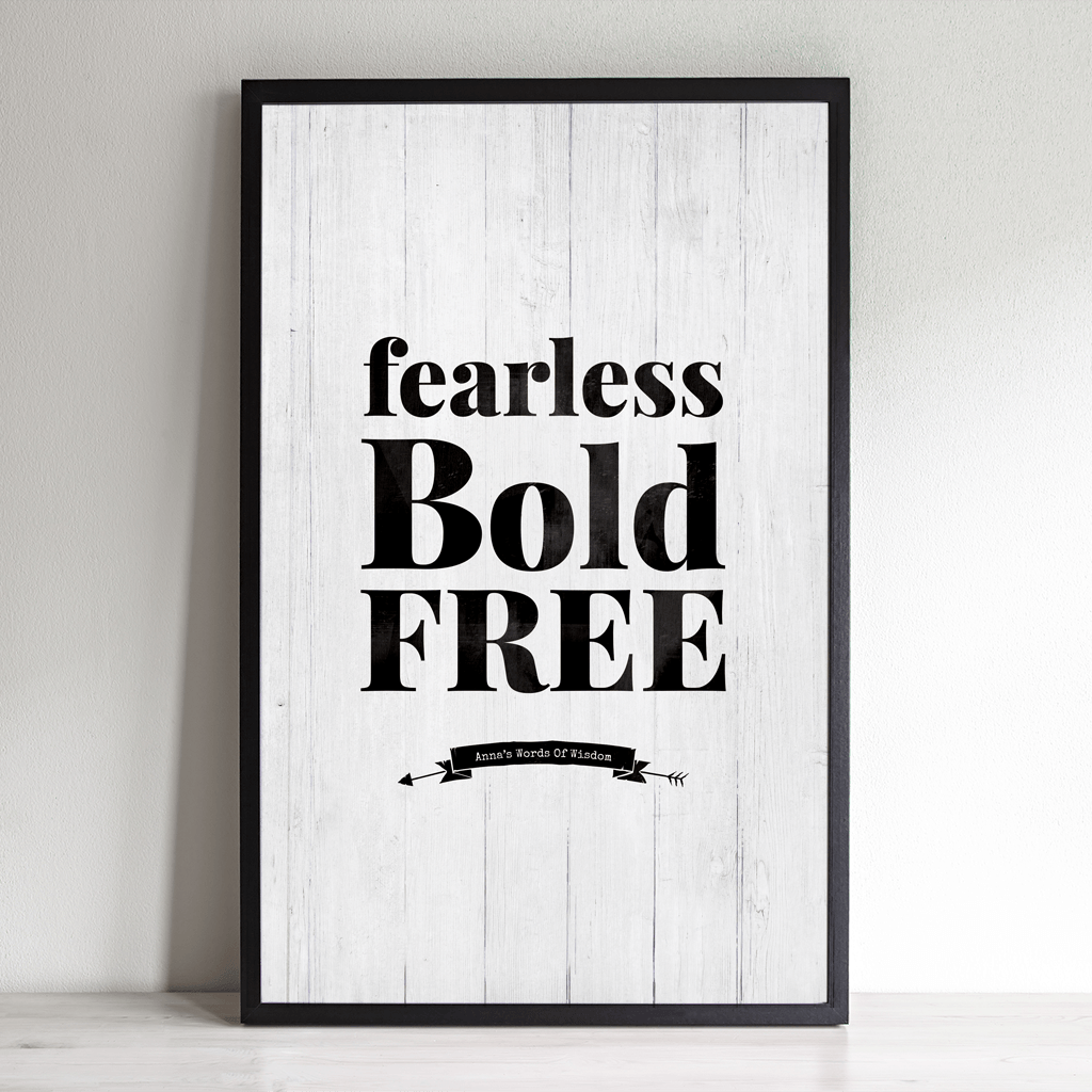 Fearless Bold Free Personalized print
