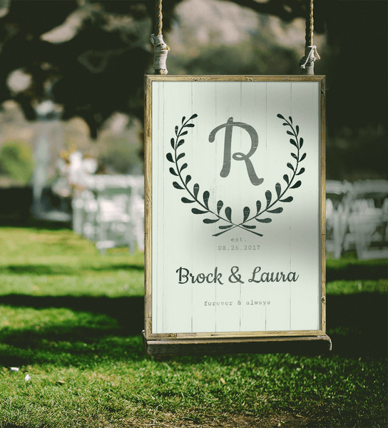 Forever & Always Personalized Print at an Outdoors WEdding