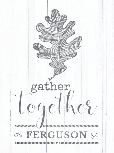 Close up view of the Gather Together personalized print