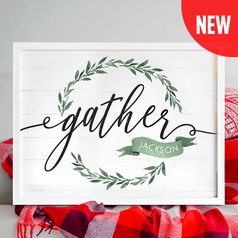 Gather - Greenery Personalized Print