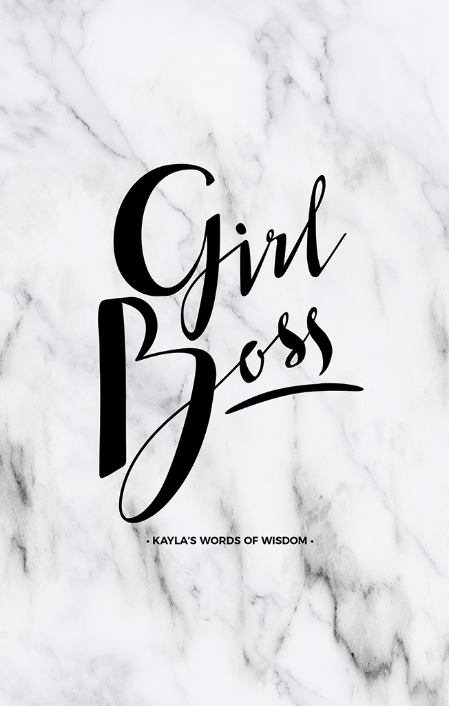 Girl Boss Personalized Print in white marble