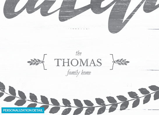 Preview of the personalization on the Grateful print