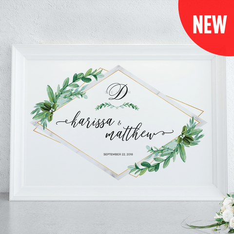 Greenery Marble Personalized Print