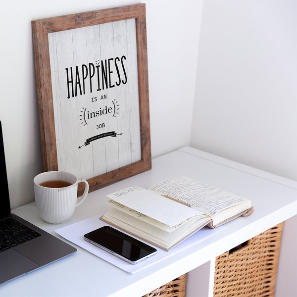 personalized print Happiness is an inside job - perfect for home office wall