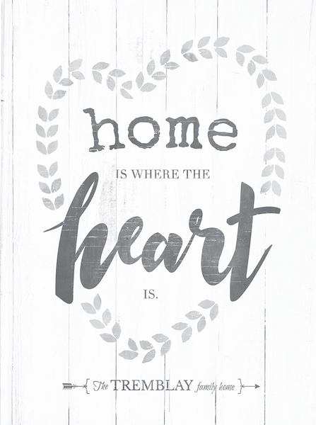 Preview of the artwork on the personalized Heart Wreath print
