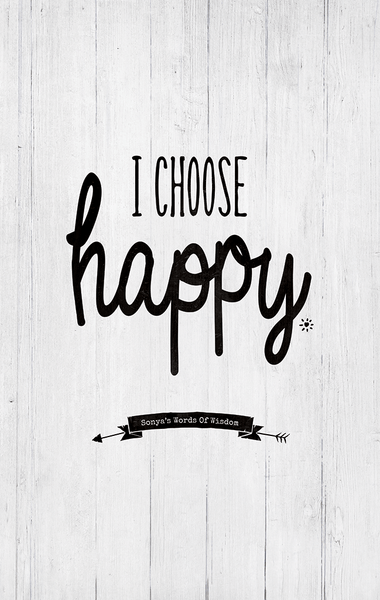 close up look at the I Choose Happy personalized print