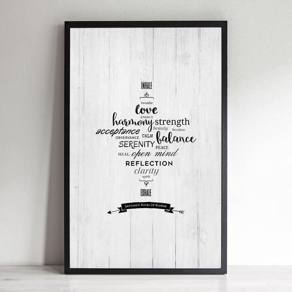 Inhale Exhale inspirational, yoga themed personalized print