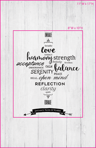 preview of the frame sizing available for the Inhale Exhale print